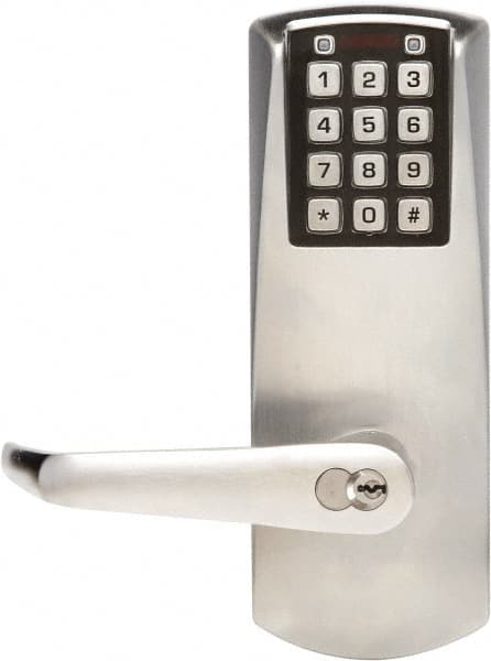 Self Powered Combination Entry with Key Override Lever Lockset for 1-3/8 to 2-1/4