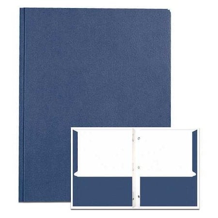 Case of Dark Blue Pocket Folders w/Prongs, 11.75