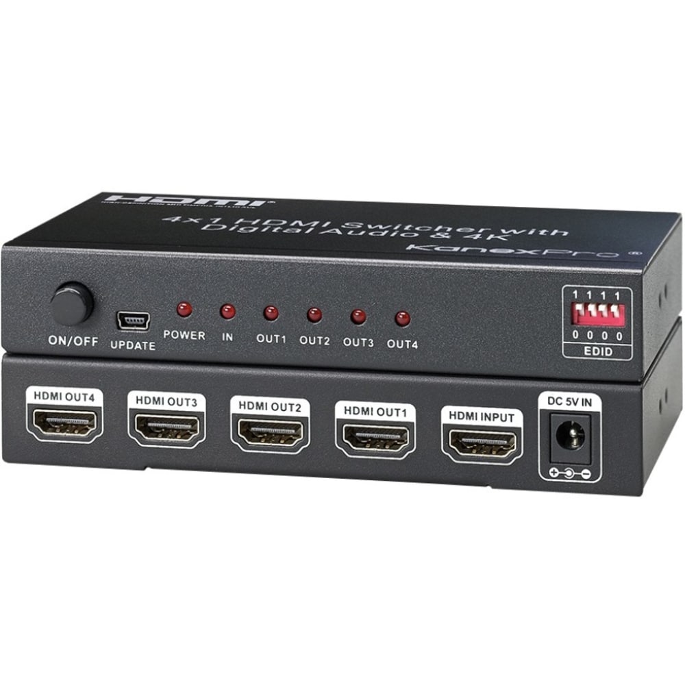 KanexPro 4K UHD HDMI 1x4 Port Splitter - 60 Hz to 60 Hz - 1 x HDMI In - 4 x HDMI Out - USB MPN:SP-HD1X44K