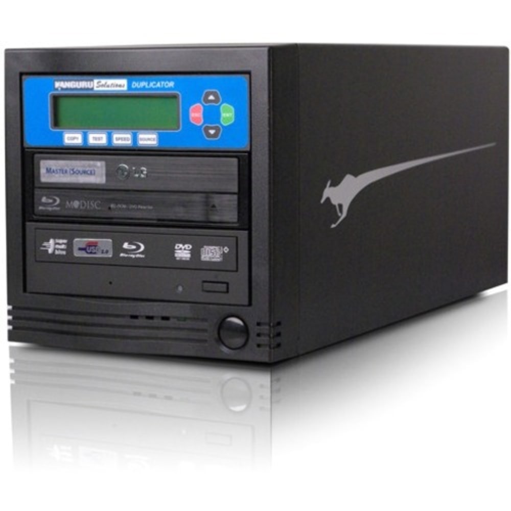 Kanguru 1-to-1 Blu-ray Duplicator - Standalone - BD-ROM, Blu-ray Writer - 12x BD-R, 12x BD-R, 6x BD-R, 6x BD-R, 16x DVD R, 16x DVD-R, 8x DVD R, 8x DVD-R, 48x CD-R - 2x BD-RE, 2x BD-RE, 2x BD-RE, 6x DVD-RW, 8x DVD RW, 24x CD-RW - USB, SATA, TAA Compliant M