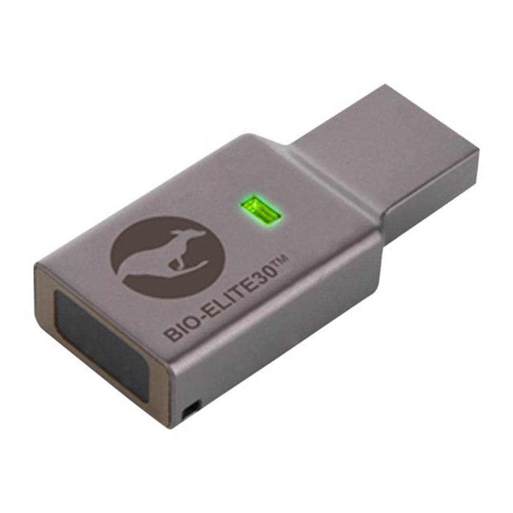 Kanguru Encrypted Defender Bio-Elite30 - USB flash drive (biometric) - encrypted - 32 GB - USB 3.2 Gen 1 - gray - TAA Compliant MPN:KDBE30-32G