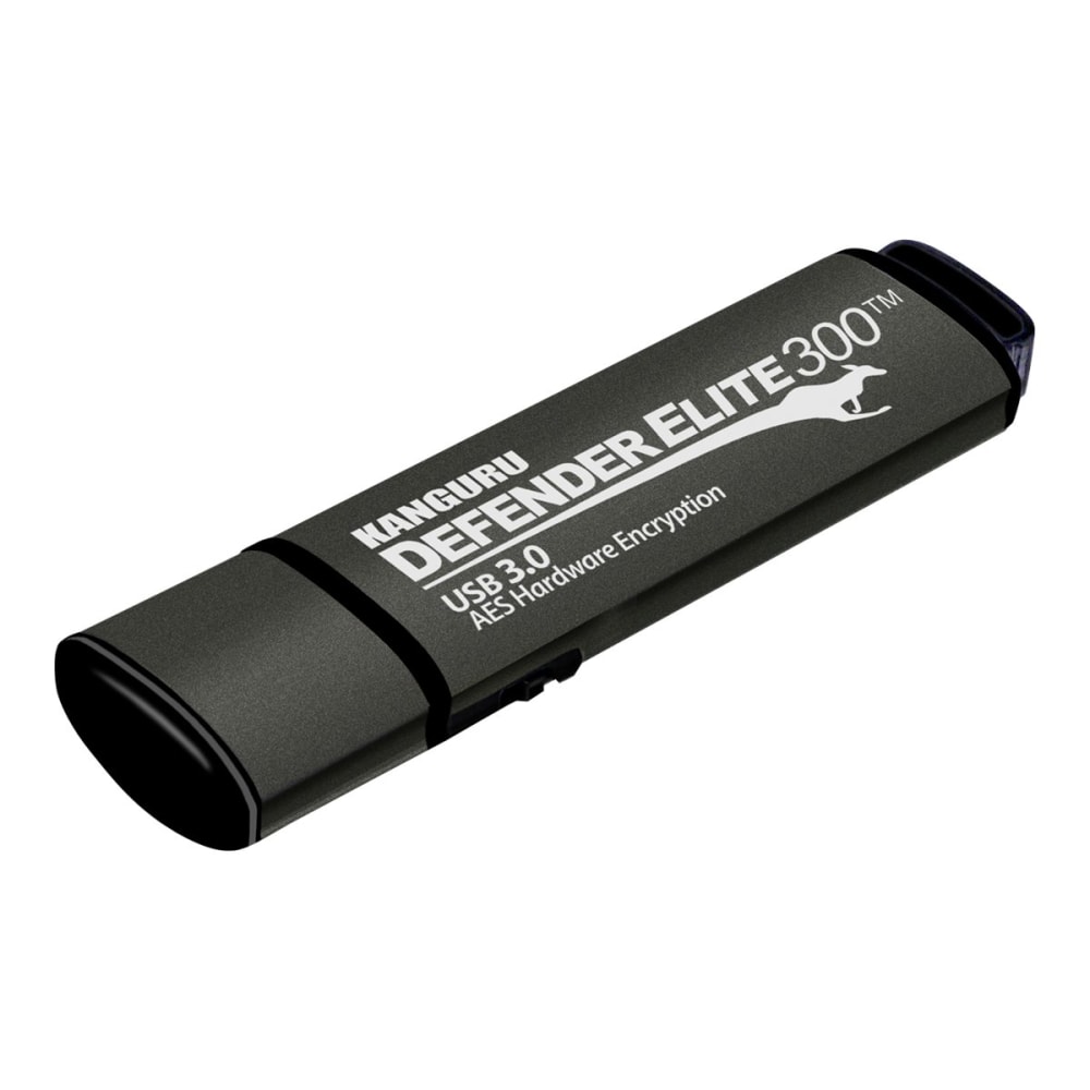 Kanguru Encrypted Defender Elite300 - USB flash drive - encrypted - FIPS 140-2 Level 2 - 32 GB - USB 3.2 Gen 1 - black - TAA Compliant MPN:KDFE300-32G