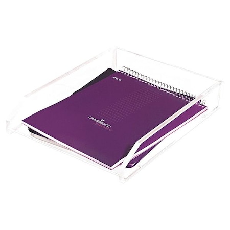 Letter Tray, Clear, Acrylic, 12 in W, 16 2/3 in L, 3 1/3 in H, 13.75