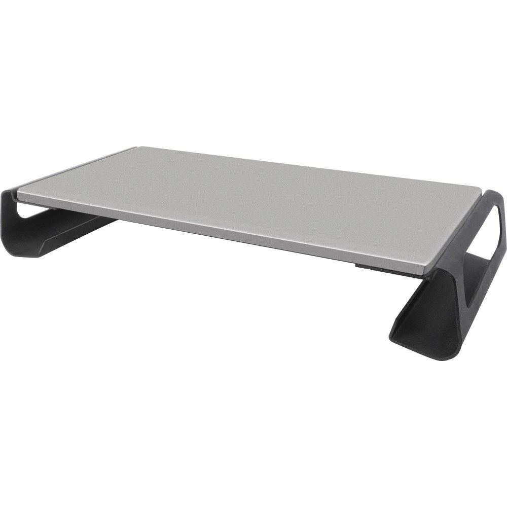Kantek Contemporary Monitor Riser, 3.20inH x 19.10inW x 9.80inD, Steel, Medium Density Fiberboard (MDF), Black, Gray MPN:MS720