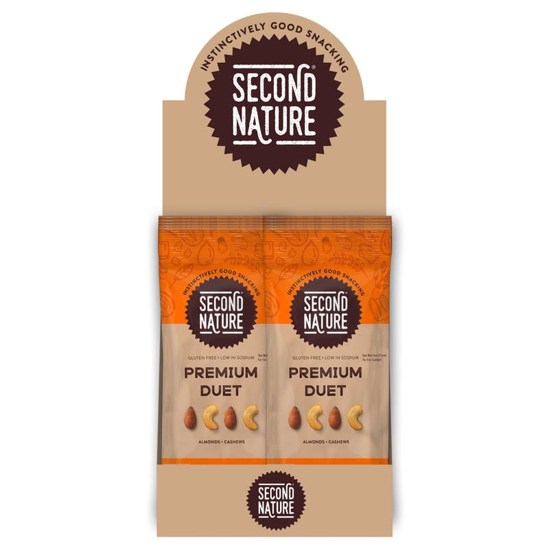 Second Nature Premium Duet Mixed Nuts, 2 Oz, Pack Of 12 Bags MPN:1172