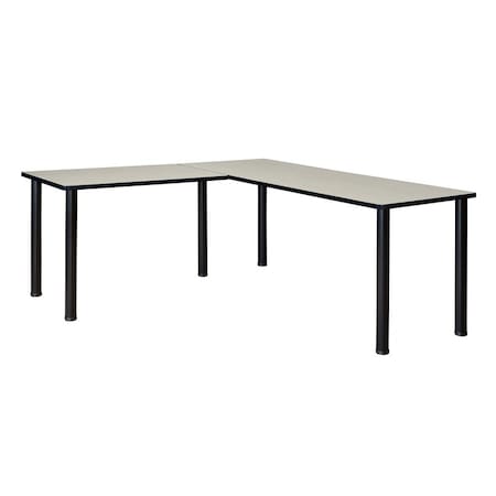 Kee L-Desk Shells, 66 D X 29 H, 60 W X Wood, Metal, Black, Maple MPN:ML602442PLBPBK