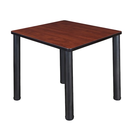 Square Tables > Breakroom Tables > Kee Square & Round Tables, Wood, Metal Top, Cherry MPN:TB3030CHBPBK