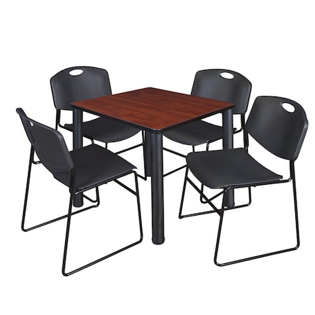 Kee Square Table & Chair Set, Wood, Metal, Polypropylene Top MPN:TB3030CHBPBK44BK