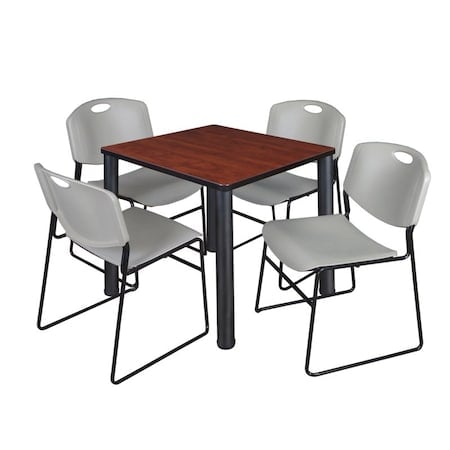 Kee Square Table & Chair Set, Wood, Metal, Polypropylene Top MPN:TB3030CHBPBK44GY