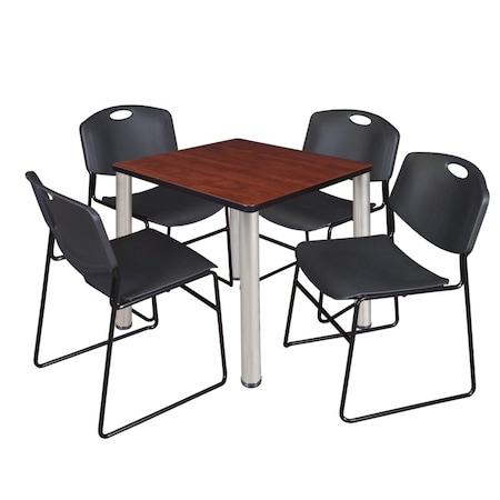 Kee Square Table & Chair Set, Wood, Metal, Polypropylene Top MPN:TB3030CHBPCM44BK