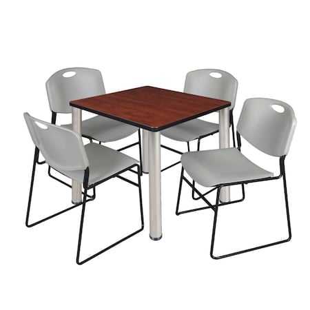 Kee Square Table & Chair Set, Wood, Metal, Polypropylene Top MPN:TB3030CHBPCM44GY