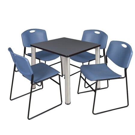 Kee Square Table & Chair Set, Wood, Metal, Polypropylene Top MPN:TB3030GYBPCM44BE
