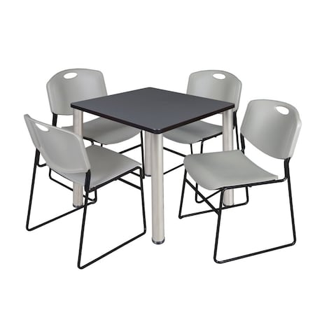 Kee Square Table & Chair Set, Wood, Metal, Polypropylene Top MPN:TB3030GYBPCM44GY
