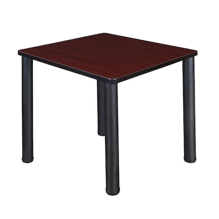 Square Tables > Breakroom Tables > Kee Square & Round Tables, Wood, Metal Top, Mahogany MPN:TB3030MHBPBK