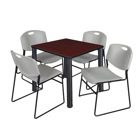 Kee Square Table & Chair Set, Wood, Metal, Polypropylene Top MPN:TB3030MHBPBK44GY