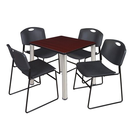 Kee Square Table & Chair Set, Wood, Metal, Polypropylene Top MPN:TB3030MHBPCM44BK