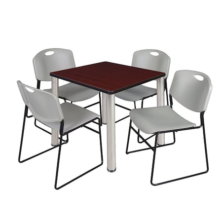 Kee Square Table & Chair Set, Wood, Metal, Polypropylene Top MPN:TB3030MHBPCM44GY