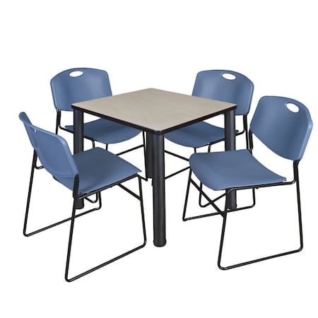 Kee Square Table & Chair Set, Wood, Metal, Polypropylene Top MPN:TB3030PLBPBK44BE