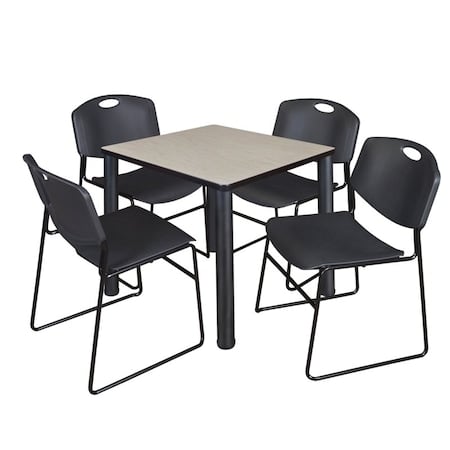 Kee Square Table & Chair Set, Wood, Metal, Polypropylene Top MPN:TB3030PLBPBK44BK