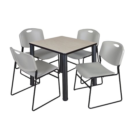 Kee Square Table & Chair Set, Wood, Metal, Polypropylene Top MPN:TB3030PLBPBK44GY