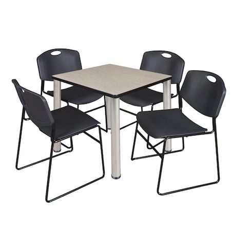 Kee Square Table & Chair Set, Wood, Metal, Polypropylene Top MPN:TB3030PLBPCM44BK