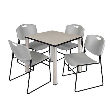 Kee Square Table & Chair Set, Wood, Metal, Polypropylene Top MPN:TB3030PLBPCM44GY