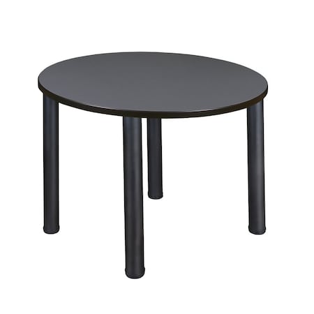 Round Tables > Breakroom Tables > Kee Square & Round Tables, Wood, Metal Top, Grey MPN:TB42RNDGYBPBK