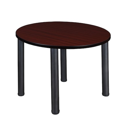 Round Tables > Breakroom Tables > Kee Square & Round Tables, Wood, Metal Top, Mahogany MPN:TB42RNDMHBPBK
