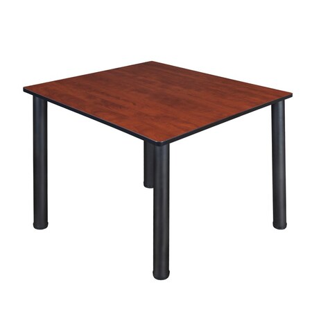 Square Tables > Breakroom Tables > Kee Square & Round Tables, Wood, Metal Top, Cherry MPN:TB4848CHBPBK