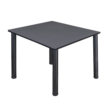 Square Tables > Breakroom Tables > Kee Square & Round Tables, Wood, Metal Top, Grey MPN:TB4848GYBPBK