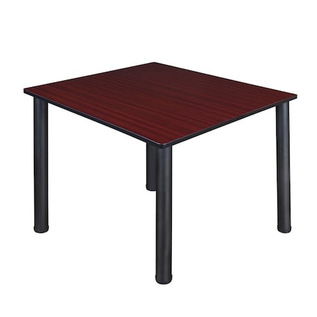 Square Tables > Breakroom Tables > Kee Square & Round Tables, Wood, Metal Top, Mahogany MPN:TB4848MHBPBK