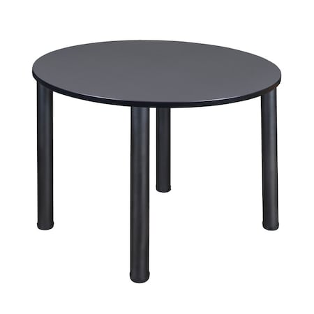 Round Tables > Breakroom Tables > Kee Square & Round Tables, Wood, Metal Top, Grey MPN:TB48RNDGYBPBK