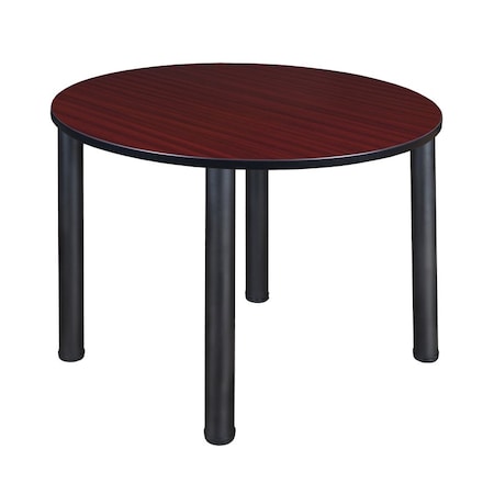 Round Tables > Breakroom Tables > Kee Square & Round Tables, Wood, Metal Top, Mahogany MPN:TB48RNDMHBPBK