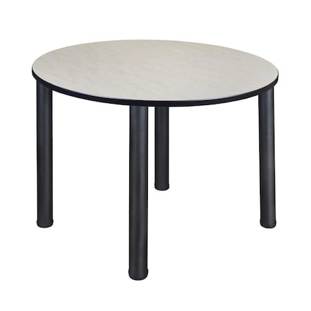 Round Tables > Breakroom Tables > Kee Square & Round Tables, Wood, Metal Top, Maple MPN:TB48RNDPLBPBK