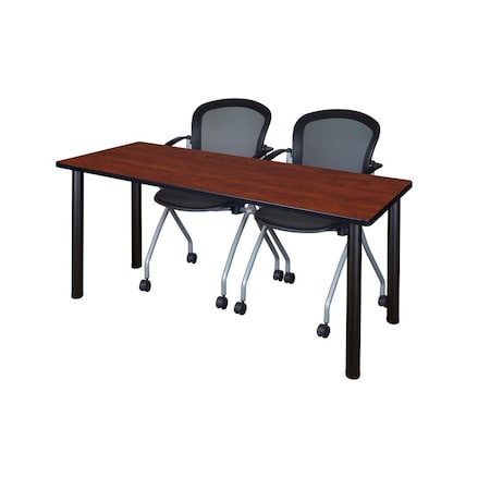 Rectangle Tables > Training Tables > Kee Table & Chair Sets, 60 W, 24 L, 29 H, Cherry MPN:MT6024CHBPBK23BK