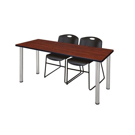 Rectangle Tables > Training Tables > Kee Table & Chair Sets, 60 W, 24 L, 29 H, Cherry MPN:MT6024CHBPCM44BK