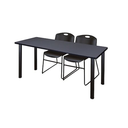 Rectangle Tables > Training Tables > Kee Table & Chair Sets, 60 W, 24 L, 29 H, Grey MPN:MT6024GYBPBK44BK