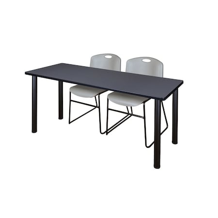 Rectangle Tables > Training Tables > Kee Table & Chair Sets, 60 W, 24 L, 29 H, Grey MPN:MT6024GYBPBK44GY