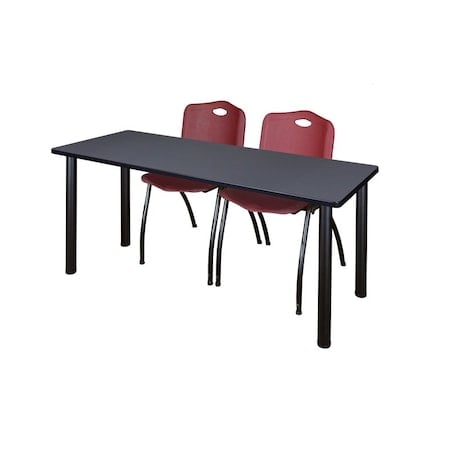 Rectangle Tables > Training Tables > Kee Table & Chair Sets, 60 W, 24 L, 29 H, Grey MPN:MT6024GYBPBK47BY