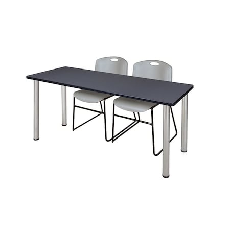 Rectangle Tables > Training Tables > Kee Table & Chair Sets, 60 W, 24 L, 29 H, Grey MPN:MT6024GYBPCM44GY