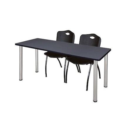 Rectangle Tables > Training Tables > Kee Table & Chair Sets, 60 W, 24 L, 29 H, Grey MPN:MT6024GYBPCM47BK