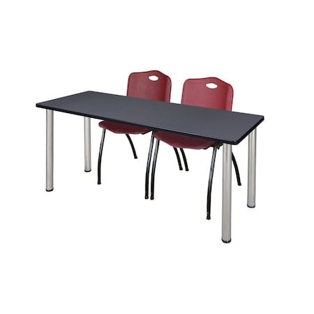 Rectangle Tables > Training Tables > Kee Table & Chair Sets, 60 W, 24 L, 29 H, Grey MPN:MT6024GYBPCM47BY