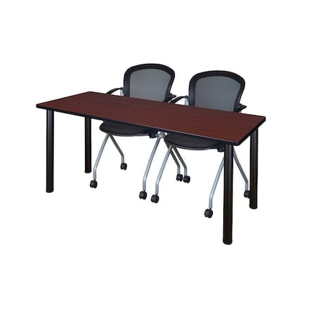 Rectangle Tables > Training Tables > Kee Table & Chair Sets, 60 W, 24 L, 29 H, Mahogany MPN:MT6024MHBPBK23BK