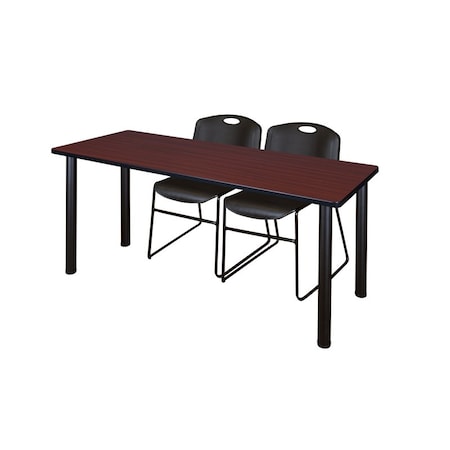 Rectangle Tables > Training Tables > Kee Table & Chair Sets, 60 W, 24 L, 29 H, Mahogany MPN:MT6024MHBPBK44BK