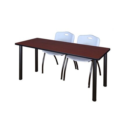 Rectangle Tables > Training Tables > Kee Table & Chair Sets, 60 W, 24 L, 29 H, Mahogany MPN:MT6024MHBPBK47GY