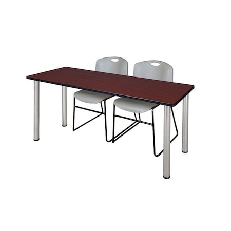 Rectangle Tables > Training Tables > Kee Table & Chair Sets, 60 W, 24 L, 29 H, Mahogany MPN:MT6024MHBPCM44GY