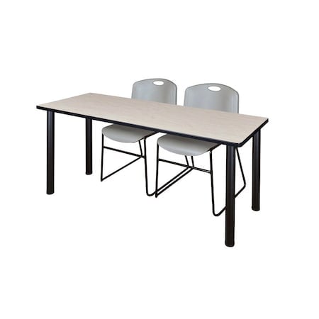 Rectangle Tables > Training Tables > Kee Table & Chair Sets, 60 W, 24 L, 29 H, Maple MPN:MT6024PLBPBK44GY