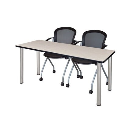 Rectangle Tables > Training Tables > Kee Table & Chair Sets, 60 W, 24 L, 29 H, Maple MPN:MT6024PLBPCM23BK