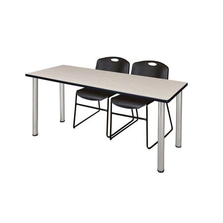 Rectangle Tables > Training Tables > Kee Table & Chair Sets, 60 W, 24 L, 29 H, Maple MPN:MT6024PLBPCM44BK