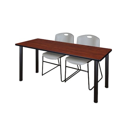 Rectangle Tables > Training Tables > Kee Table & Chair Sets, 66 W, 24 L, 29 H, Cherry MPN:MT6624CHBPBK44GY